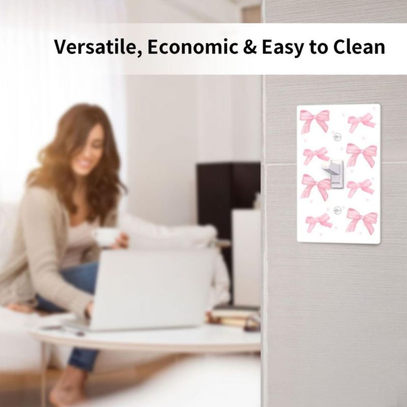 Placa de pared TESMODIN 11 cm × 7 cm con diseño de lazo rosa