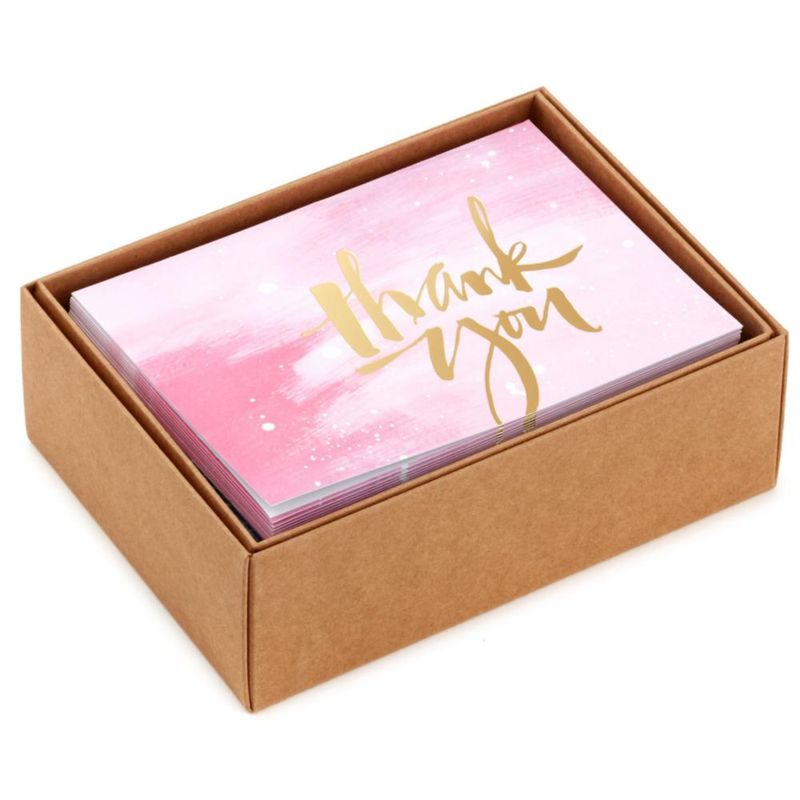 Tarjetas de agradecimiento Hallmark 40 unidades rosa y dorado
