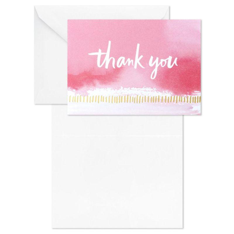 Tarjetas de agradecimiento Hallmark 40 unidades rosa y dorado