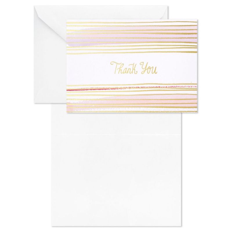Tarjetas de agradecimiento Hallmark 40 unidades rosa y dorado