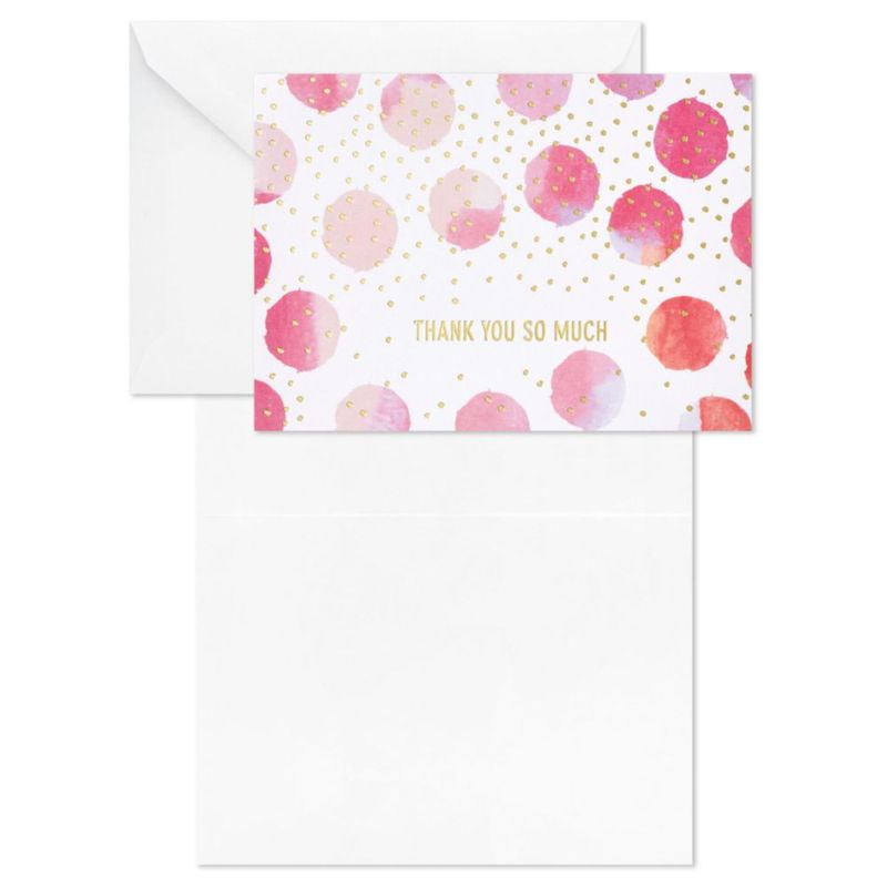 Tarjetas de agradecimiento Hallmark 40 unidades rosa y dorado