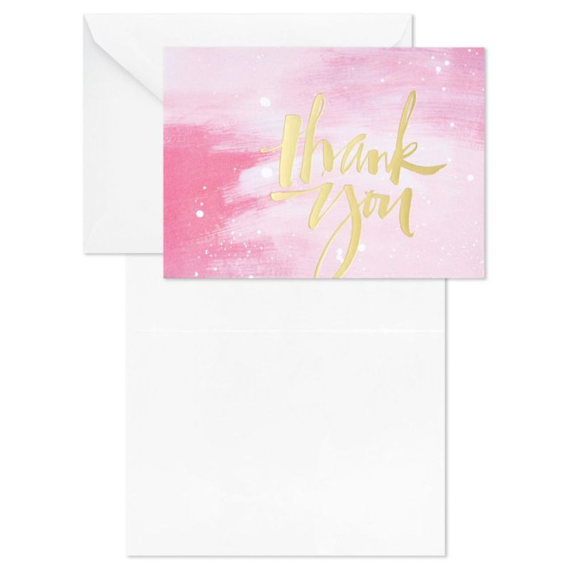 Tarjetas de agradecimiento Hallmark 40 unidades rosa y dorado