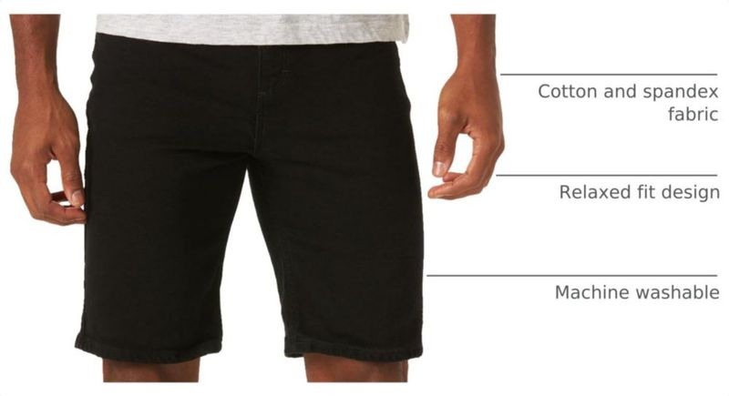 Shorts de Jean Wrangler 34 Negro Azabache Corte Relajado