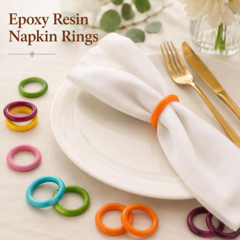 Anillos para servilletas CLEENTABLE 6 cm pastel resina epoxi paquete de 12