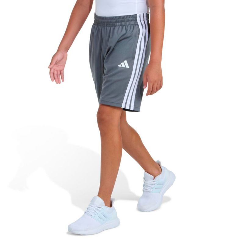 Shorts adidas 3 Stripe gris oscuro para niños