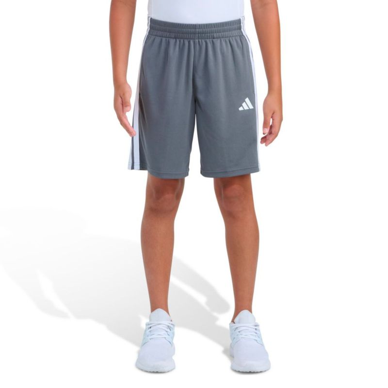 Shorts adidas 3 Stripe gris oscuro para niños