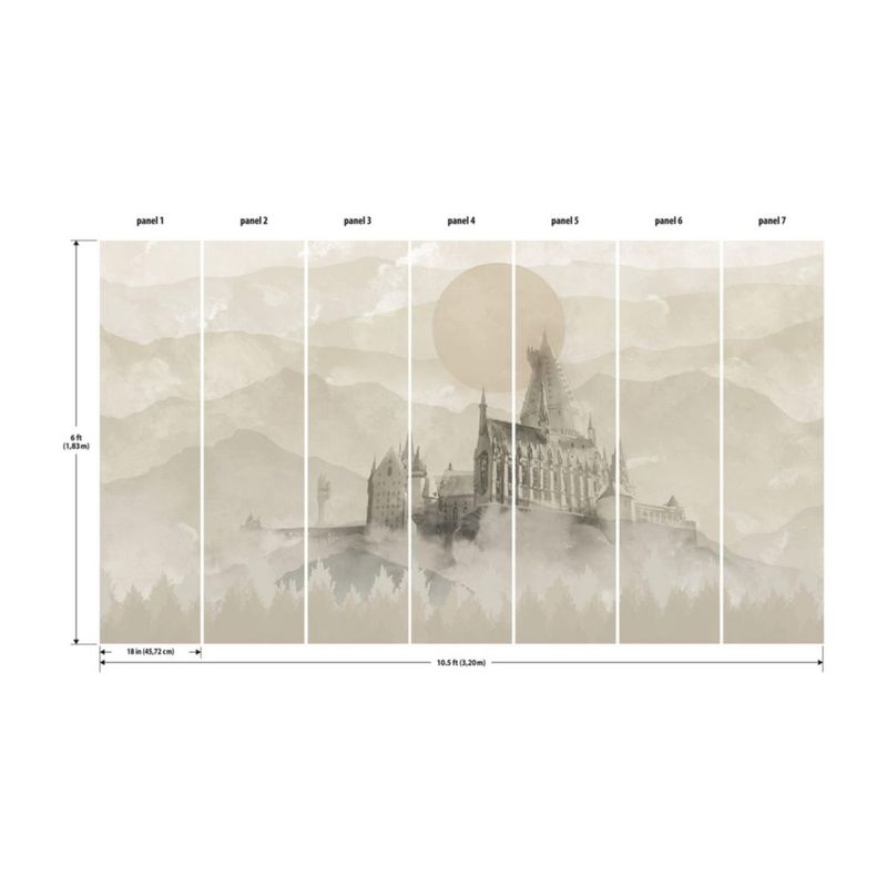 Papel pintado autoadhesivo RoomMates Harry Potter Castillo de Hogwarts
