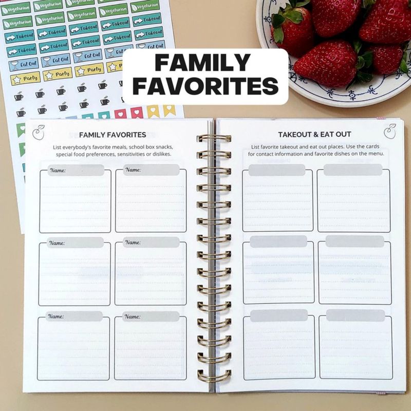 Planificador semanal retro de comidas Life & Apples