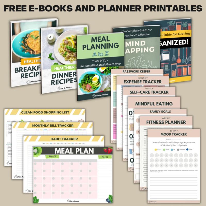 Planificador semanal retro de comidas Life & Apples