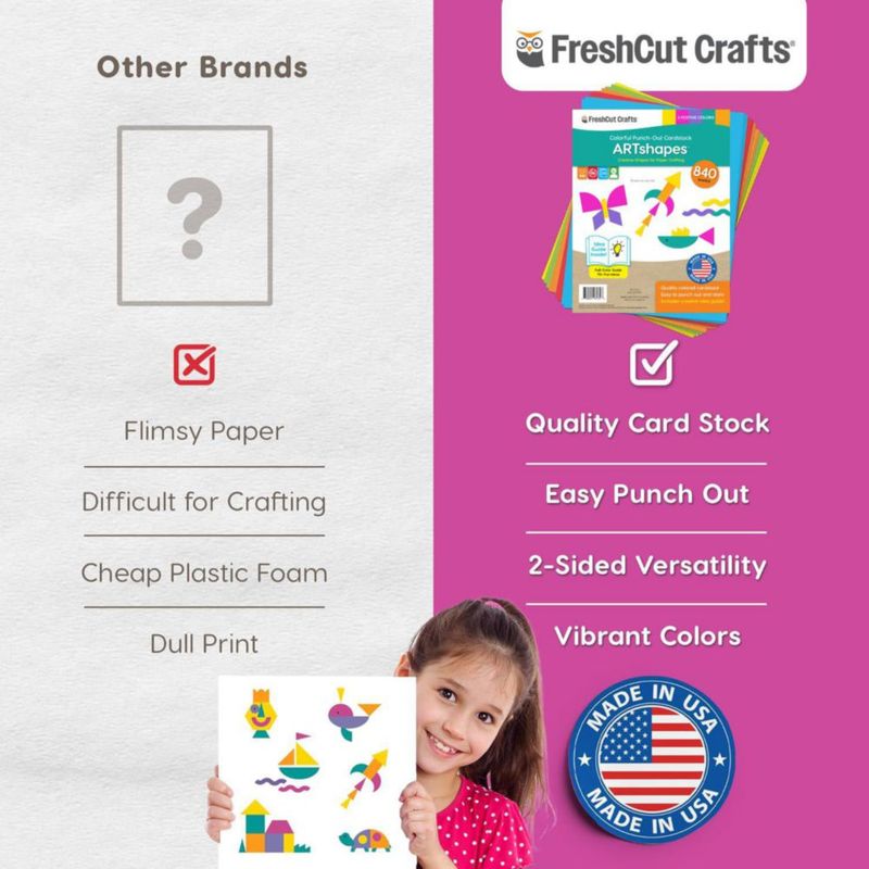 Formas de Papel FreshCut Crafts 840 piezas en colores festivos