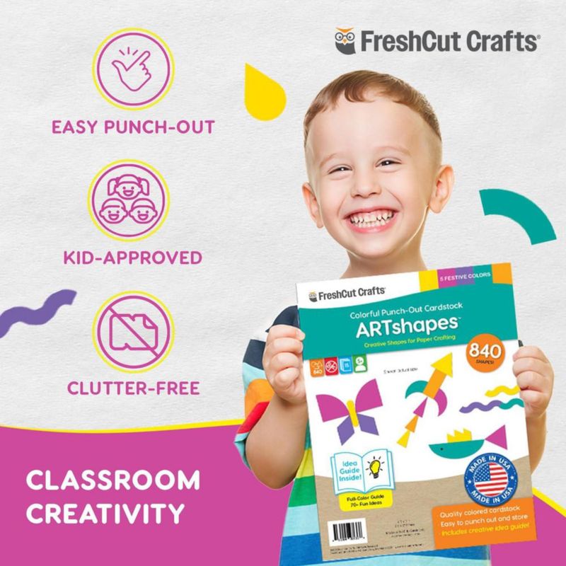 Formas de Papel FreshCut Crafts 840 piezas en colores festivos
