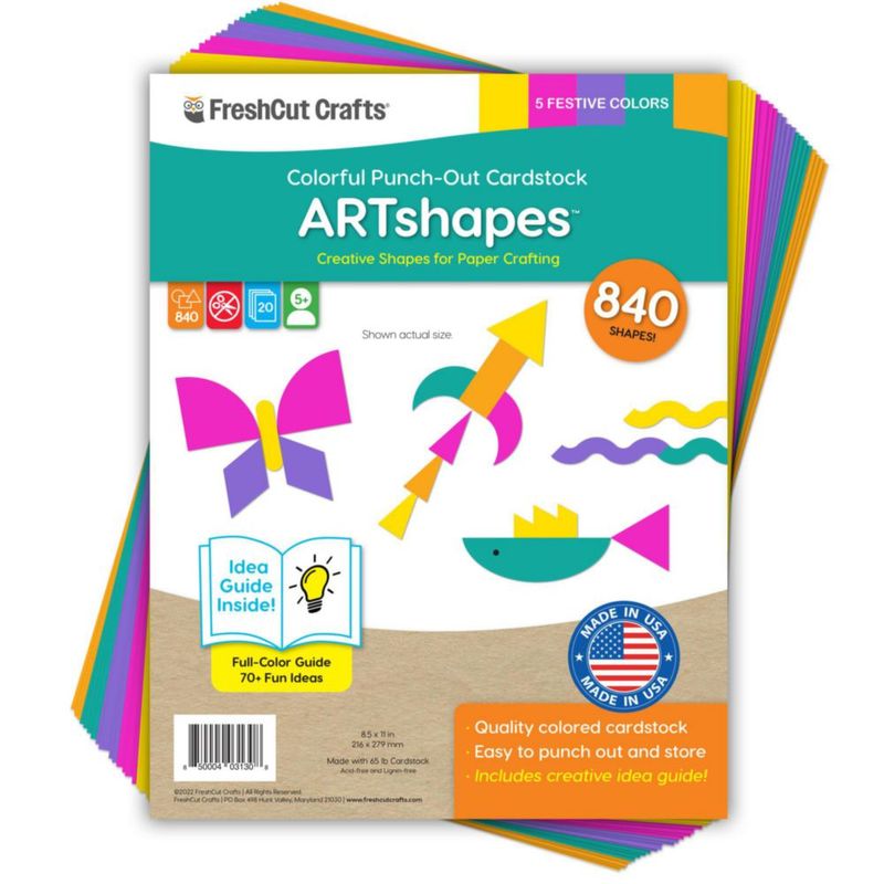 Formas de Papel FreshCut Crafts 840 piezas en colores festivos