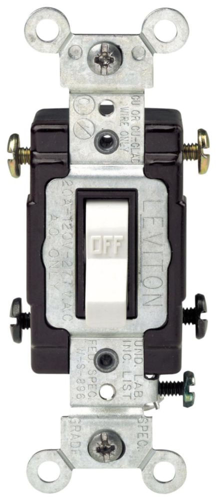 Interruptor de palanca Leviton 20 A 120/277 V blanco