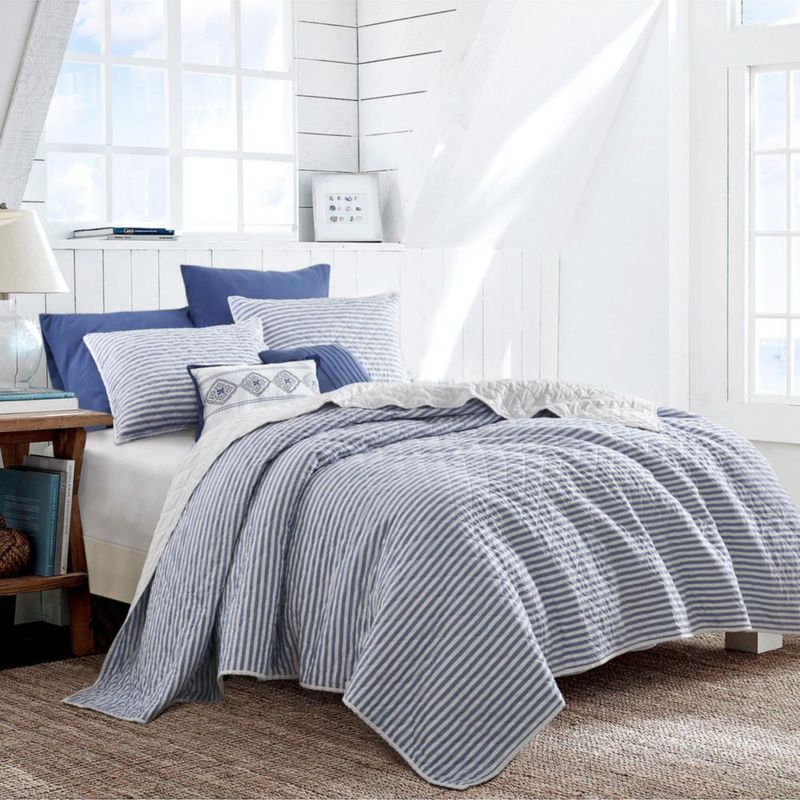 Juego de ropa de cama Wonderful Twin 178 x 218 cm Rayas azules de 2 piezas