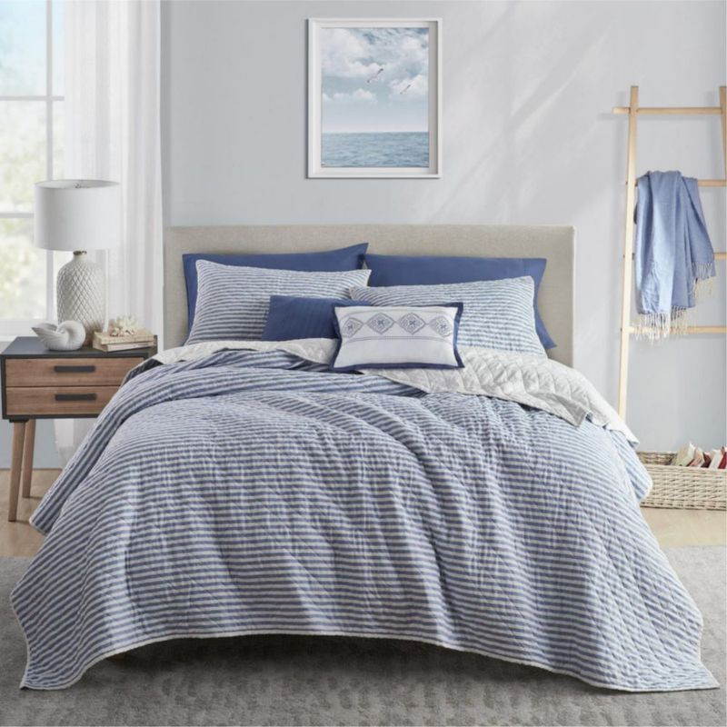 Juego de ropa de cama Wonderful Twin 178 x 218 cm Rayas azules de 2 piezas