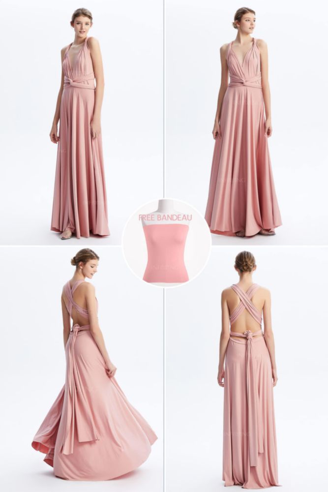 Vestido Maxi Envolvente Infinity de INFIWING para Dama de Honor/Invitada
