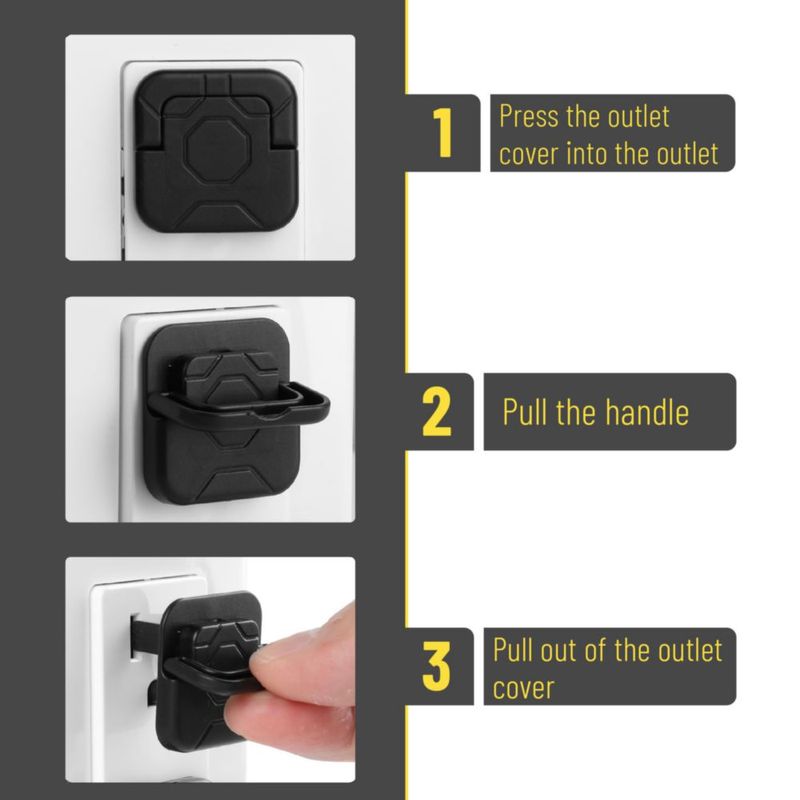 Cubiertas de tomacorrientes Bates Choice paquete de 10 negro plástico ABS
