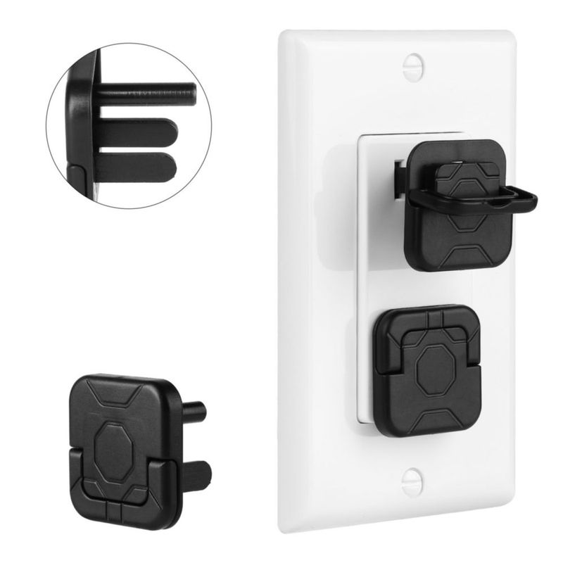 Cubiertas de tomacorrientes Bates Choice paquete de 10 negro plástico ABS