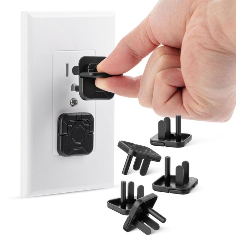 Cubiertas de tomacorrientes Bates Choice paquete de 10 negro plástico ABS