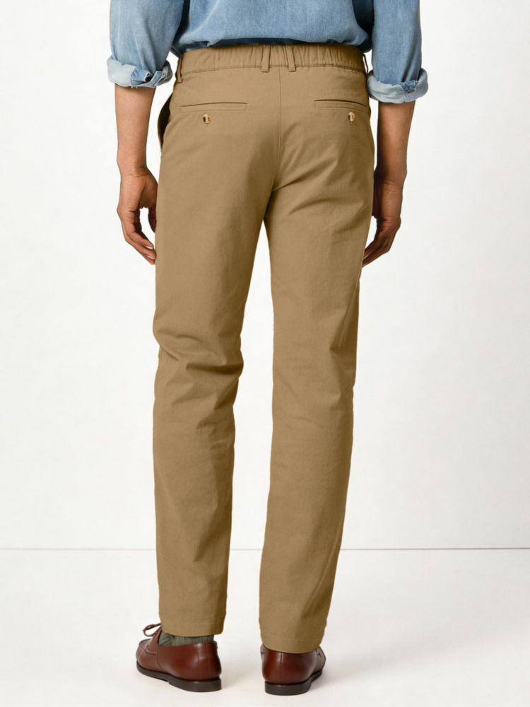 Pantalones chinos de algodón elástico para hombre – Caqui – Comdecevis