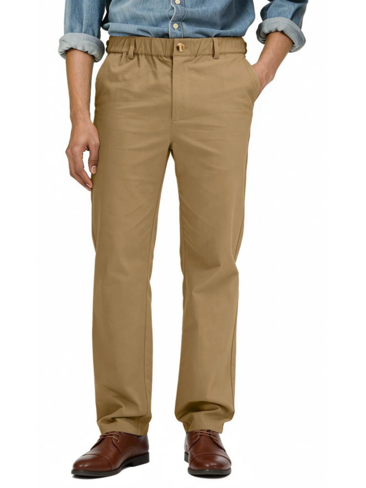 Pantalones chinos de algodón elástico para hombre – Caqui – Comdecevis