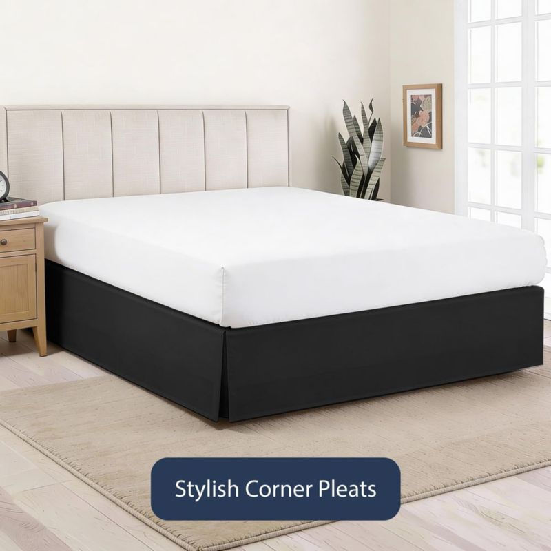 Falda de cama levinsohn Twin 35 cm Negro con pliegues tipo caja