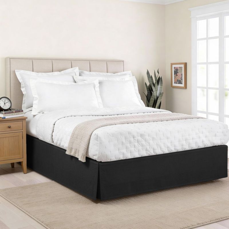 Falda de cama levinsohn Twin 35 cm Negro con pliegues tipo caja
