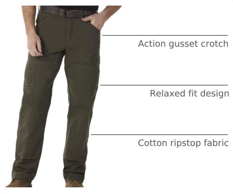 PANTALONES Wrangler Ranger Trabajo Utilitario Corte Relajado