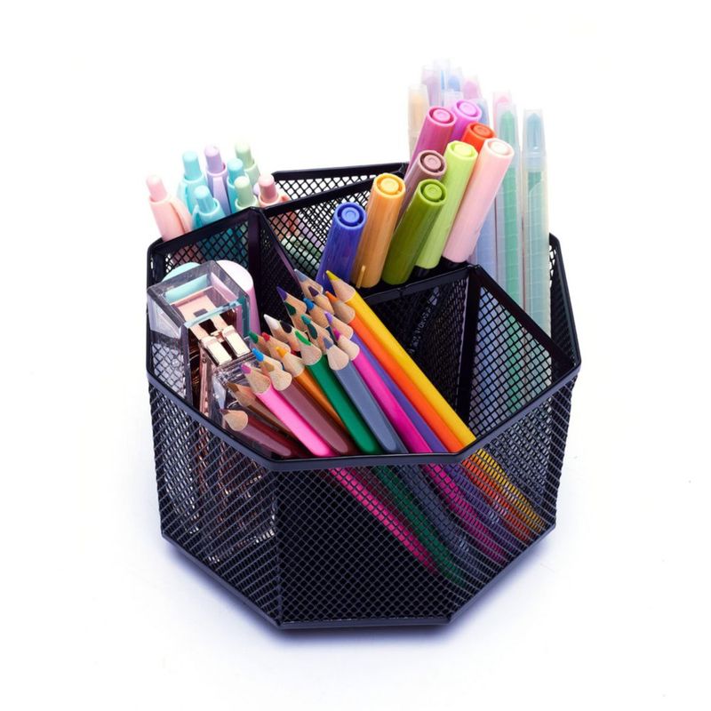 Organizador de Escritorio Exerz 145 cm 5 Compartimentos Negro
