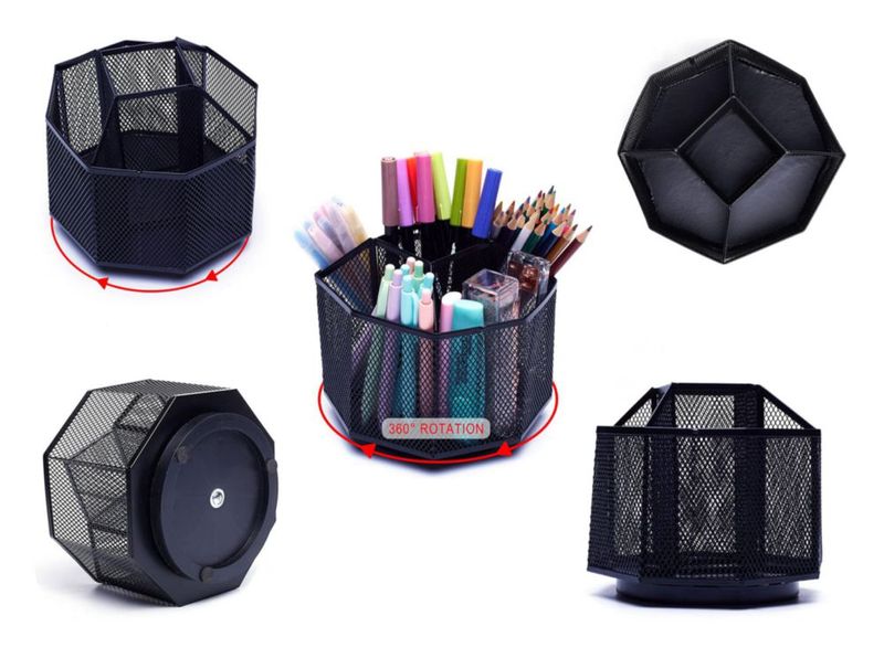 Organizador de Escritorio Exerz 145 cm 5 Compartimentos Negro