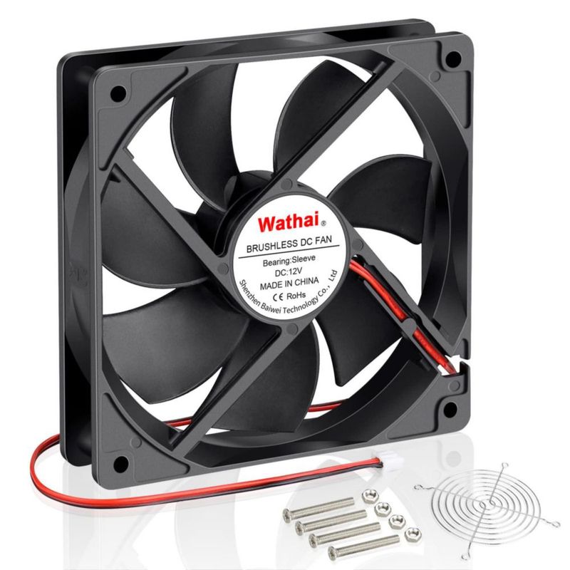 Ventilador de refrigeración Wathai 120 mm 12 V 045 A 2 pines 25 mm
