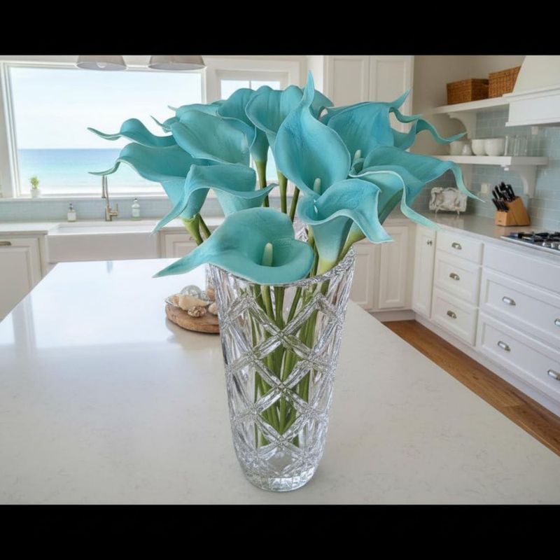 Flores Artificiales Floral Kingdom 35 cm Azul Turquesa