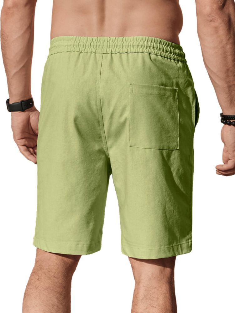 Shorts Comdecevis de algodón y lino verde Talla L 36