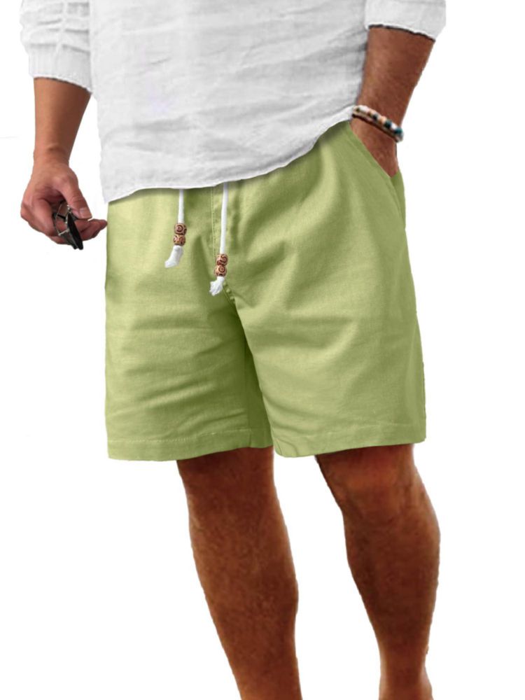 Shorts Comdecevis de algodón y lino verde Talla L 36