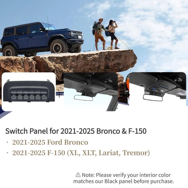 Panel de Interruptores KINETRAX de 6 Canales para Bronco/F-150 2021-2025