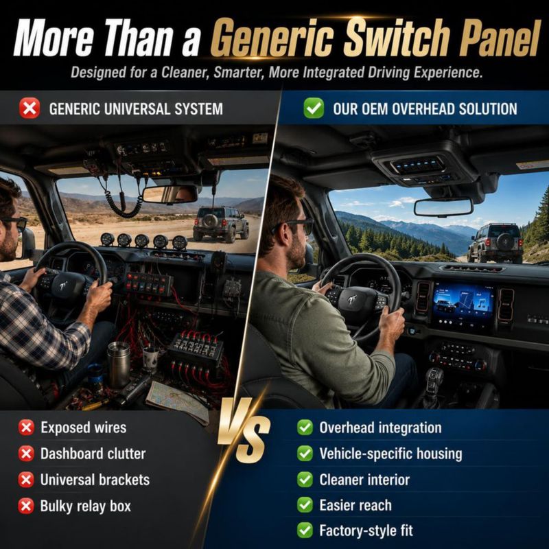 Panel de Interruptores KINETRAX de 6 Canales para Bronco/F-150 2021-2025