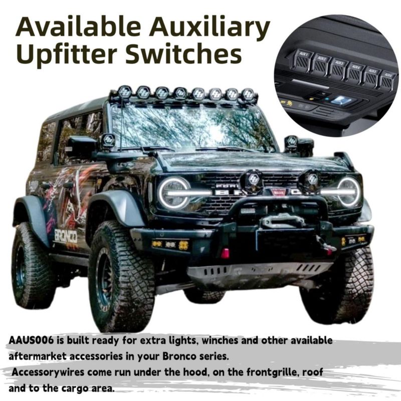 Panel de Interruptores KINETRAX de 6 Canales para Bronco/F-150 2021-2025