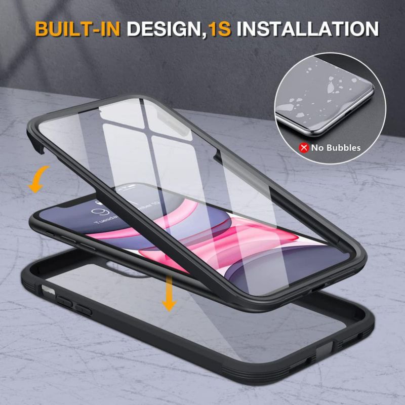 Funda Miracase iPhone 11 6.1" de Vidrio Negra