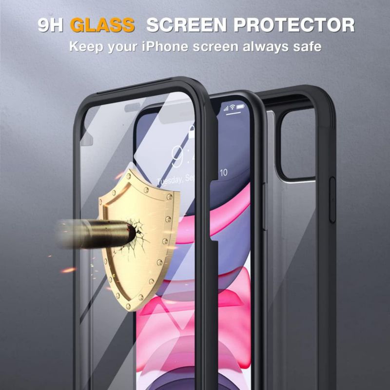 Funda Miracase iPhone 11 6.1" de Vidrio Negra