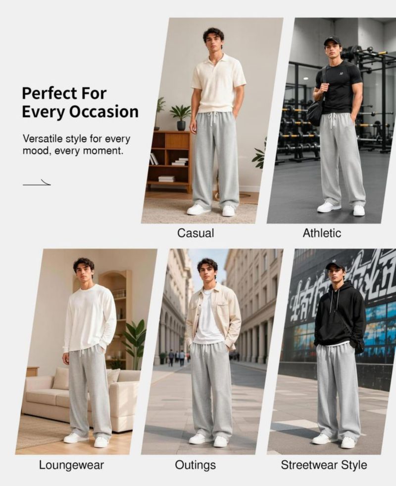 Pantalón de chándal Time Leap Holgado Pierna Ancha Gris XS
