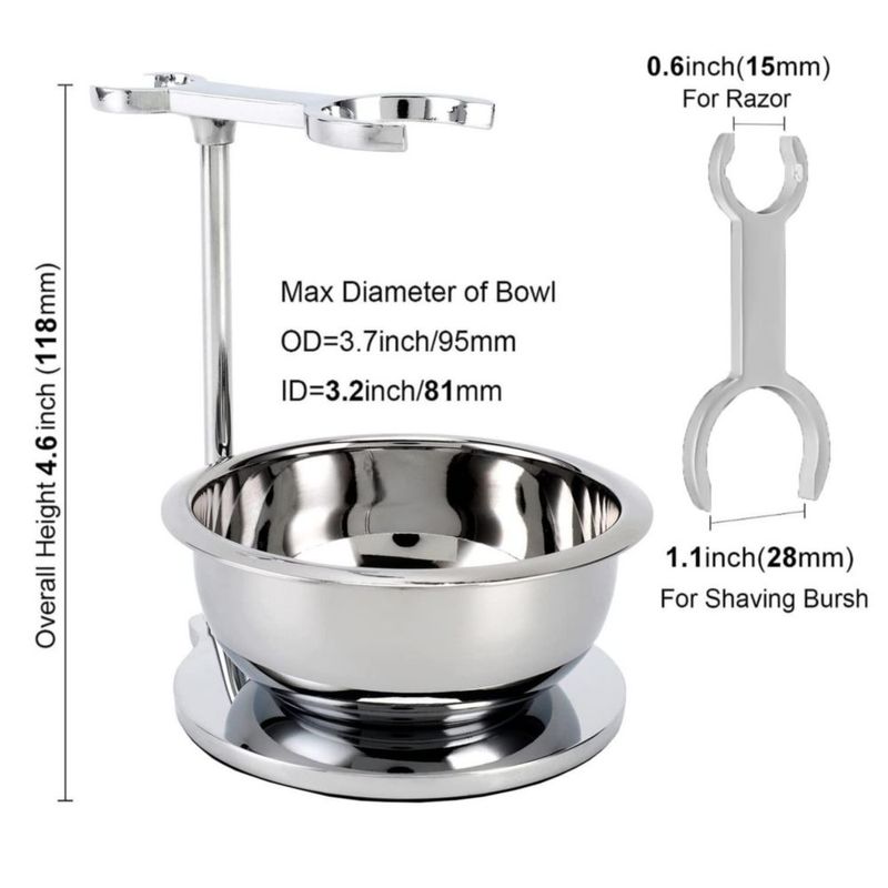 Soporte Deluxe para Maquinilla SANWA y Cuenco de Acero Inoxidable