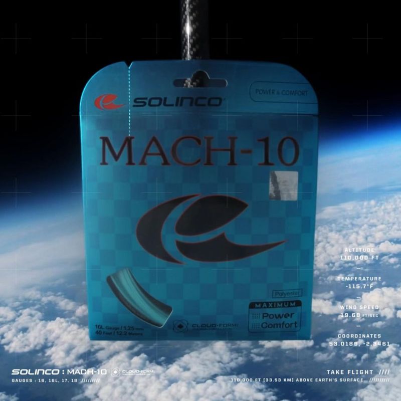 Cuerda de Tenis Solinco Mach-10 200 m Co‑poliéster 18