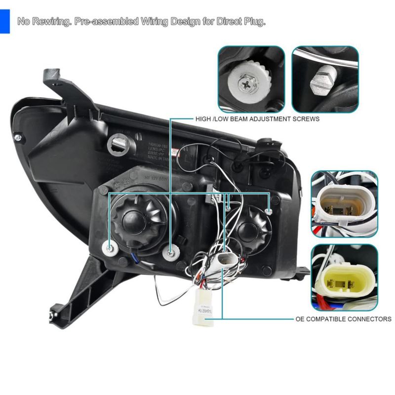 Faros Halo LED Negro SPEC-D TUNING para Toyota