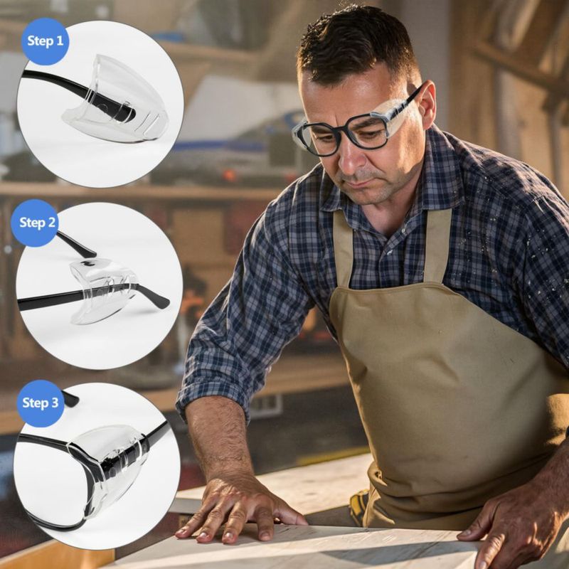 Gafas de Seguridad con Protectores Laterales YunTuo - Paquete de 4 de TPU Transparente