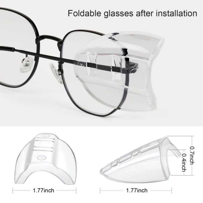 Gafas de Seguridad con Protectores Laterales YunTuo - Paquete de 4 de TPU Transparente