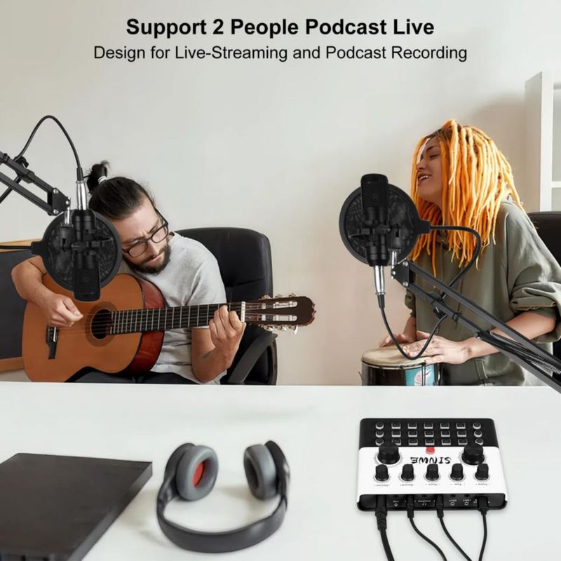 Mezclador de Audio SINWE F993 Kit de Podcast con Cambiador de Voz
