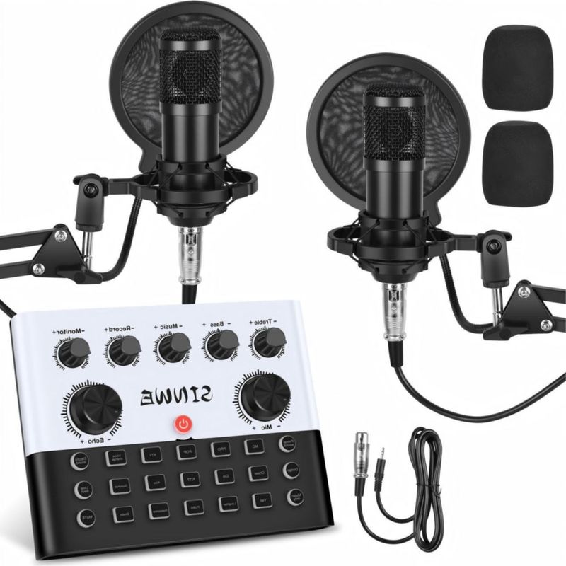 Mezclador de Audio SINWE F993 Kit de Podcast con Cambiador de Voz