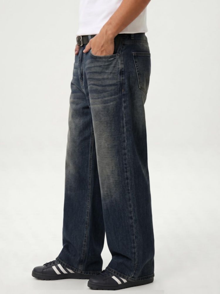 Jeans Baggy de Corte Relajado Lavado Retro para Hombre – Comdecevis