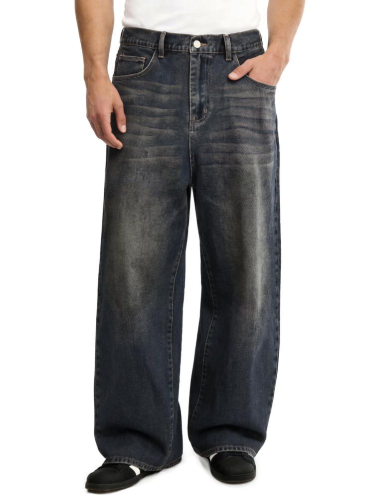 Jeans Baggy de Corte Relajado Lavado Retro para Hombre – Comdecevis
