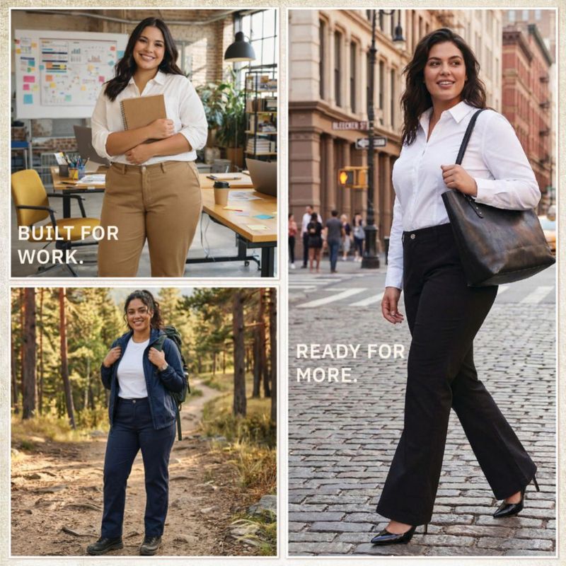 Pantalones de trabajo Dickies para mujer talla plus corte bota